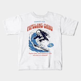 Pipeline Hawaii skull surf 8211 Kids T-Shirt